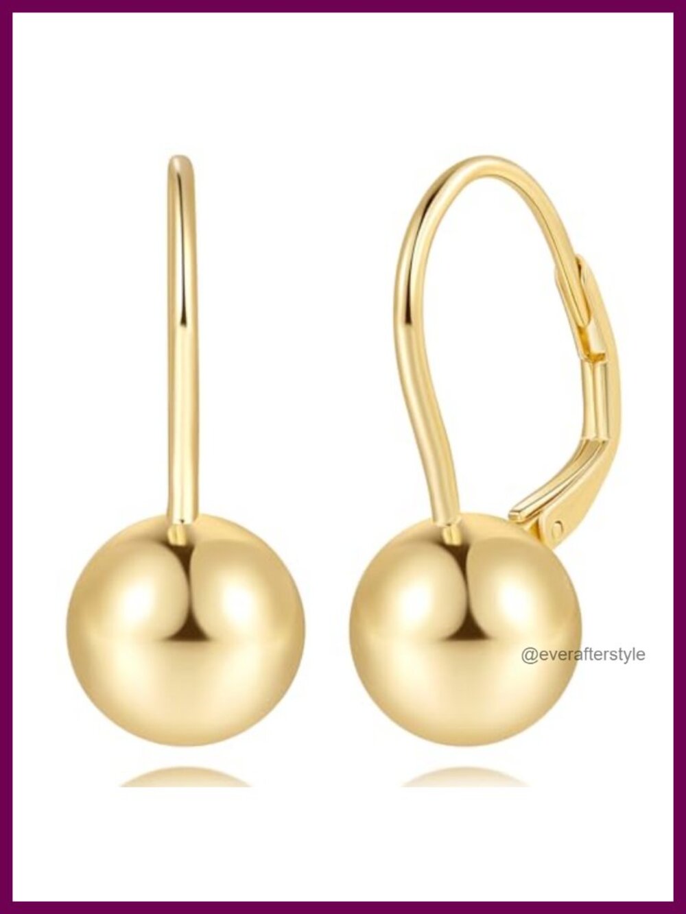 14K Gold Plated Leverback Hoop Earrings for Women Dangle